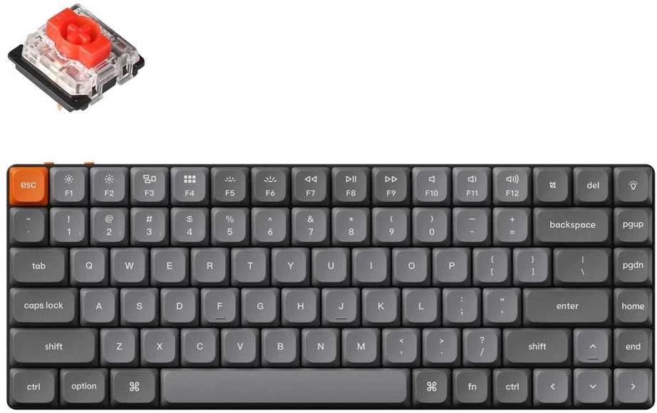 Žemo Profilio Klaviatūra Keychron K3 Max (Juoda) - Low Profile Gateron Raudona Switches (Nėra Hot-Swap)