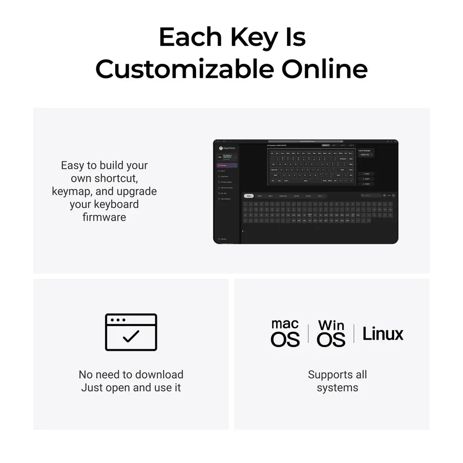 Belaidė mechaninė klaviatūra Keychron K3 Version 3 (K3X-B4) | RGB | Banana tipo jungikliai