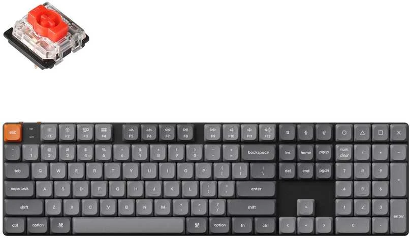 Klaviatūra Keychron K5 Max Full Size Raudona Switch Juodas