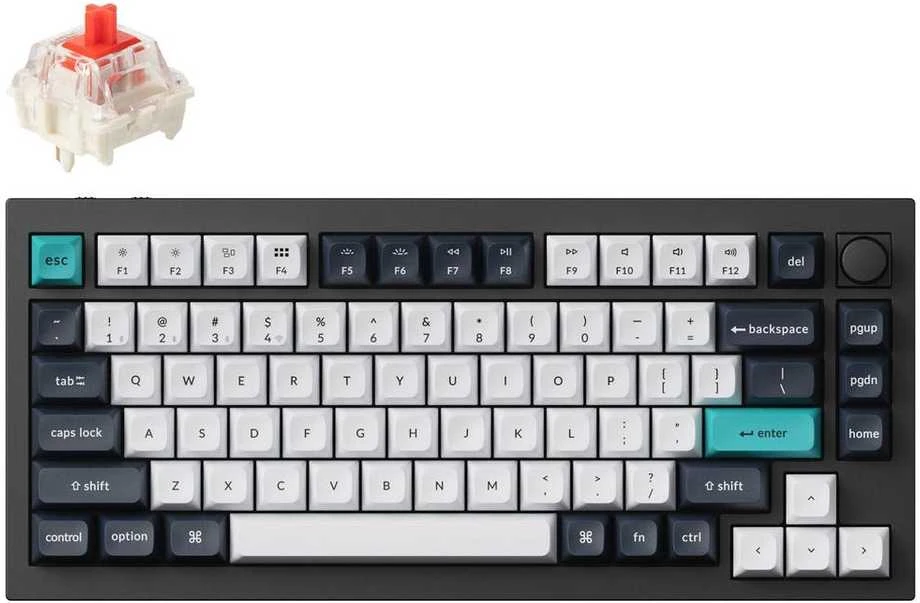 Klaviatūra Keychron Q1 Max (Balta/Juoda) - Gateron Jupiter Raudona Switches