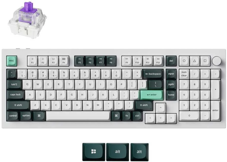 Klaviatūra Keychron Q5 Magnetinė Hall Effect (Shell Baltas) - Gateron Magnetic Nebula Switches