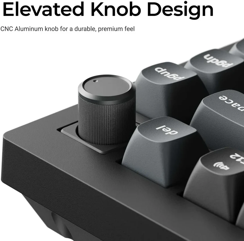 Belaidė mechaninė klaviatūra Keychron V1 Ultra Wireless (V1U-D3) | Hot Swappable | RGB | Rudi (brown) jungikliai