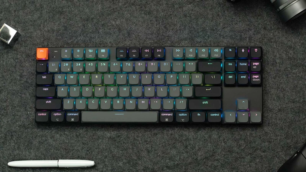 Belaidė mechaninė klaviatūra Keychron K1 QMK, TKL, RGB, Bluetooth 5.2 / USB-C, EN (K1X-H3) | 6 versija