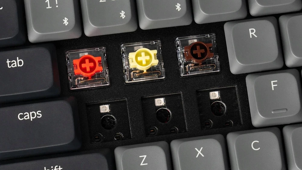 Belaidė mechaninė klaviatūra Keychron K1 QMK, TKL, RGB, Bluetooth 5.2 / USB-C, EN (K1X-H3) | 6 versija