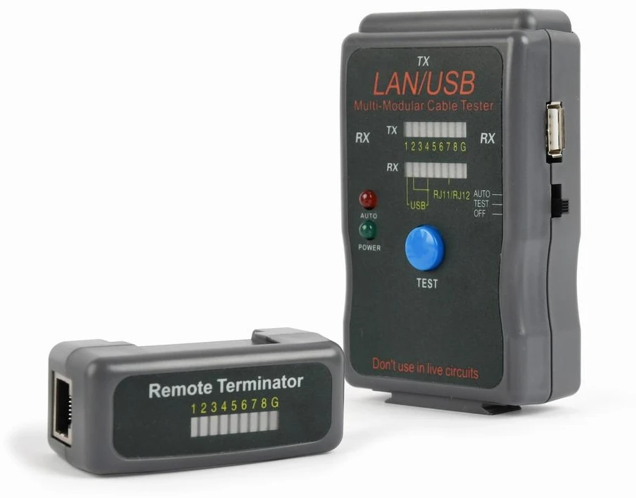 GEMBIRD NCT-2 Gembird kabelių testeris RJ-45, RJ-11, UTP, STP, USB AA/AB