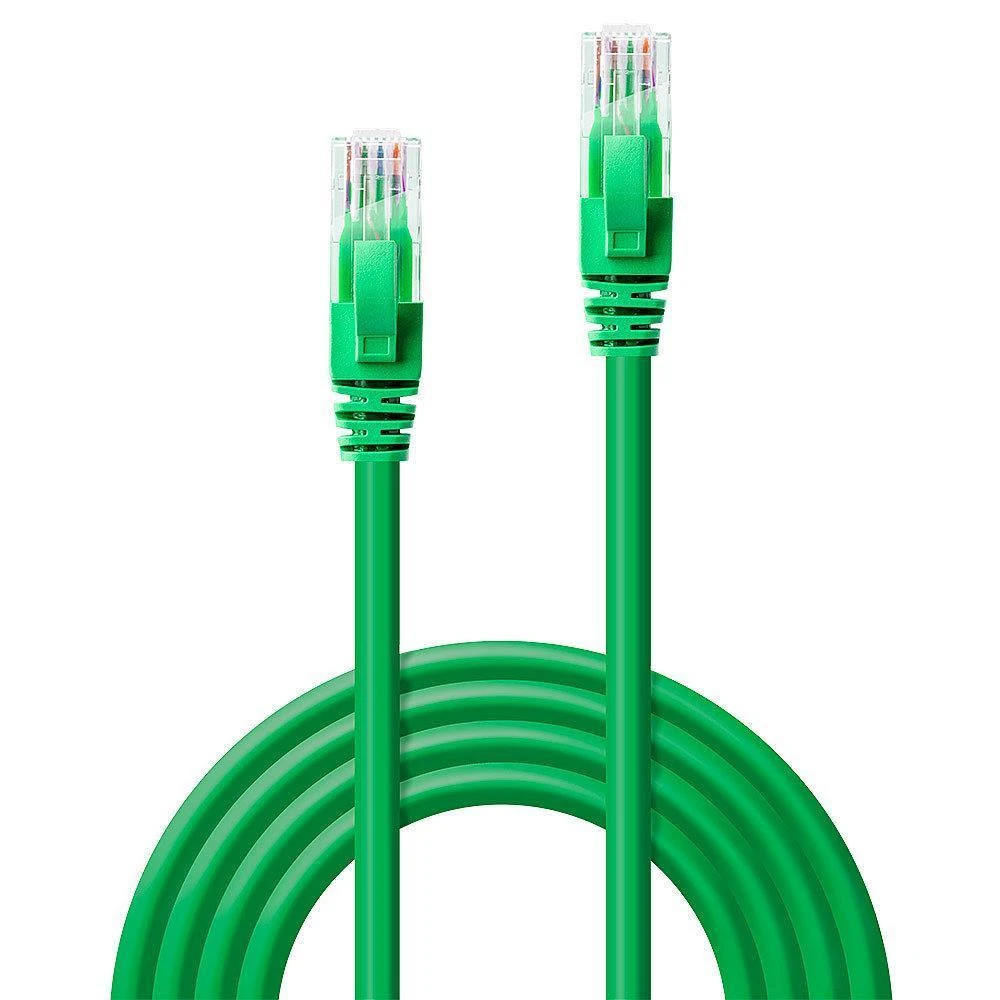Tinklo Kabelis - LINDY Cat.6 U/UTP Tinklo Kabelis, RJ45, M/M, 250MHz, 1 m, Žalias