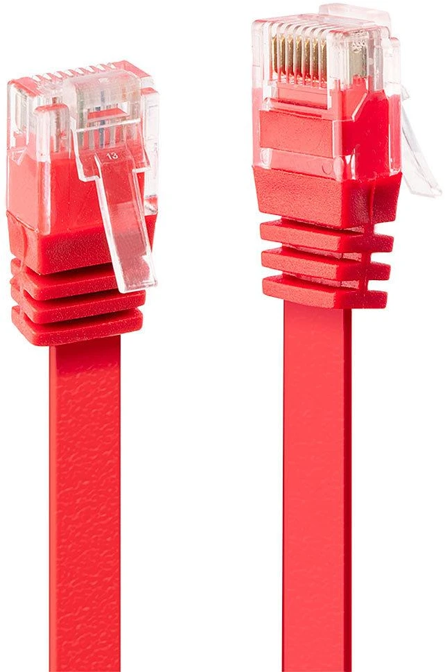 Tinklo Kabelis - LINDY Cat.6 U/UTP Plokščias Tinklo Kabelis, RJ45, M/M, 250MHz, 32AWG, 10 m, Raudonas