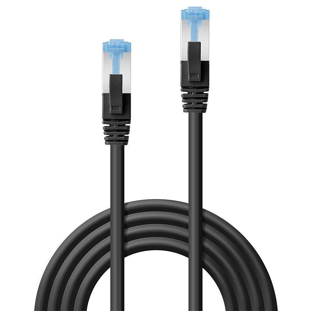 Tinklo Kabelis - LINDY Cat.6A S/FTP LSZH Tinklo Kabelis, RJ45, M/M, 500MHz, 1 m, Juodas