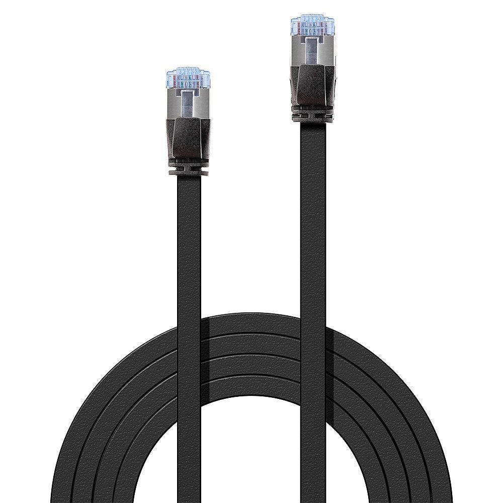 Tinklo Kabelis - LINDY Cat.6A U/FTP Plokščias Tinklo Kabelis, RJ45, M/M, 500MHz, 32AWG, 3 m, Juodas