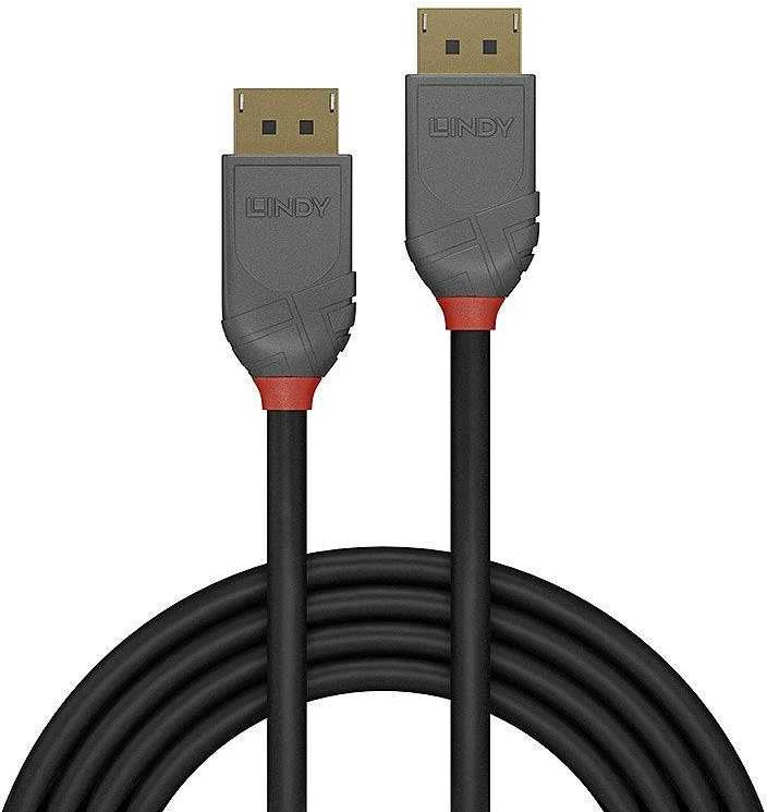 DisplayPort Kabelis - LINDY Anthra Line DisplayPort 1.4 Kabelis, M/M, 10 m, Juodas