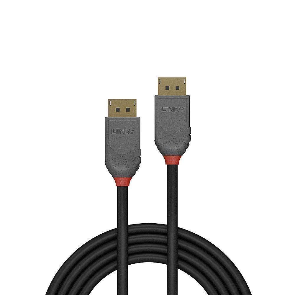 Lindy DisplayPort 1.2, Anthra Line 4K UHD M/M, juodas, 5m
