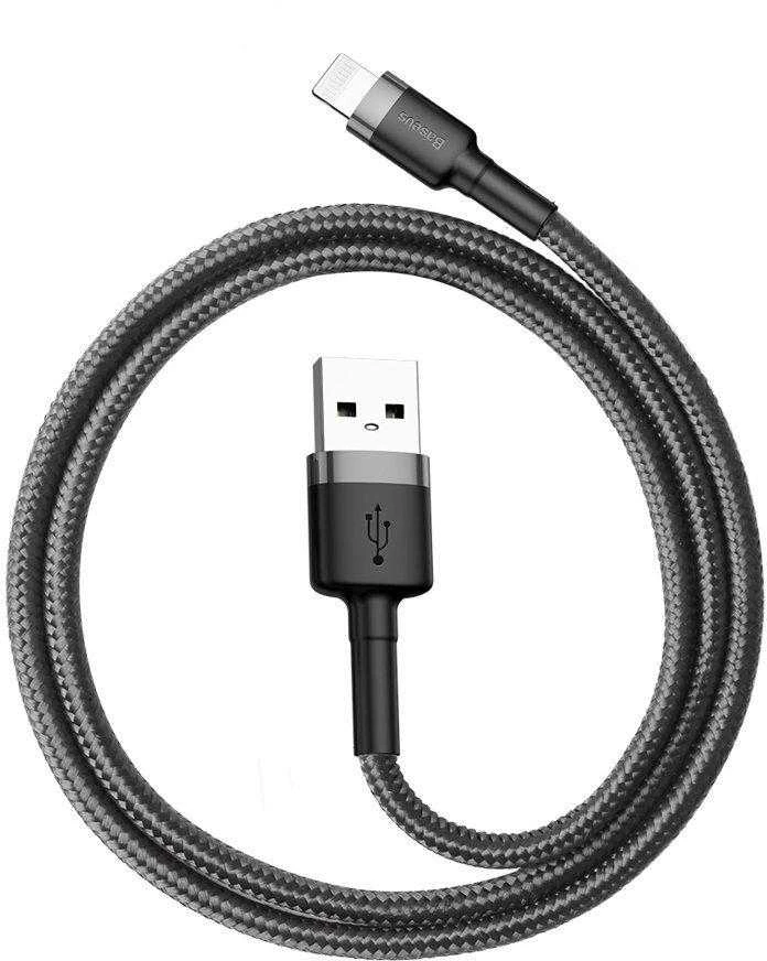 Baseus Cafule USB Lightning kabelis 2.4A 0.5m - Pilkas / Juodas