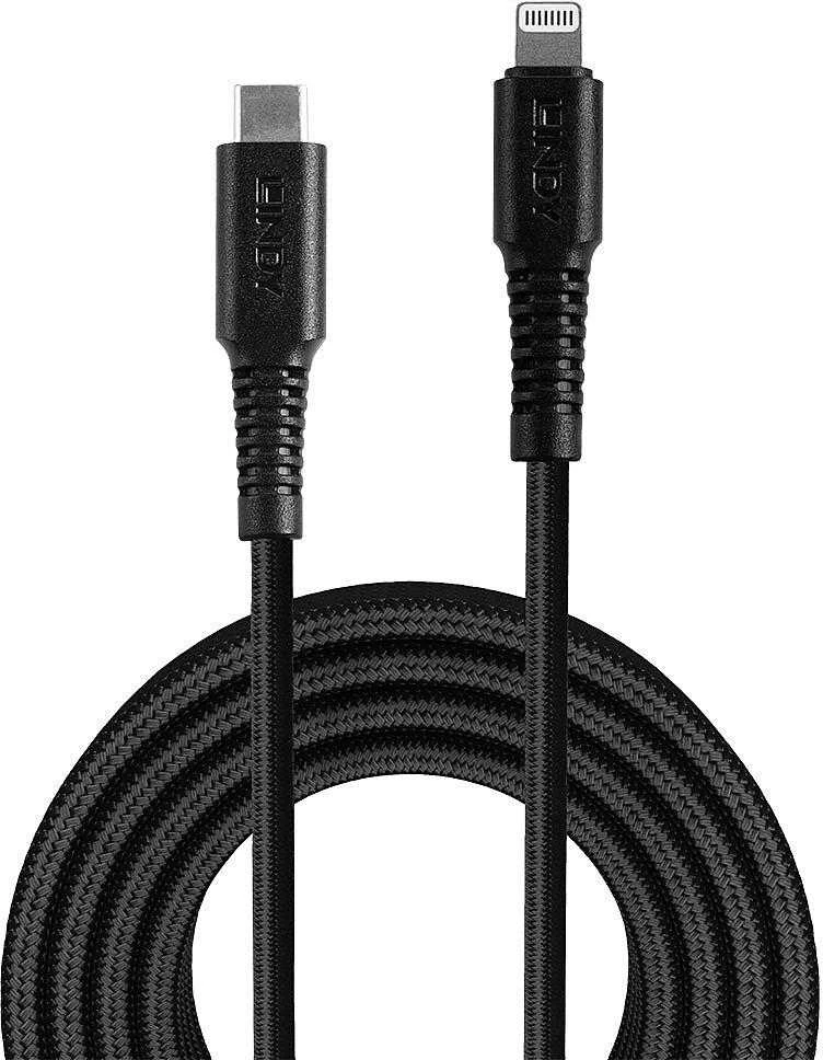 USB Kabelis - LINDY USB Type C į Lightning Laidas, M/M, 480Mbps, 2 m, Juodas