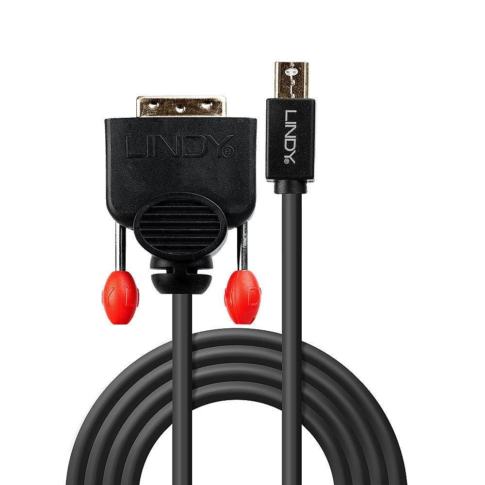 DisplayPort Adapteris - LINDY Mini DisplayPort į DVI Adapteris, 1920x1200@60Hz, 2 m, Juodas