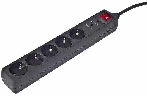 EnerGenie | Įtampos apsaugos filtras SPG5-C-5/ 1,5 m/ 5 lizdai/ Juoda