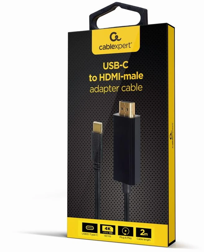 GEMBIRD USB-C to HDMI-male adapter 4K 60Hz 2m juodas