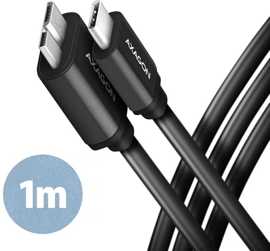 AXAGON | Duomenų ir maitinimo kabelis, 1 m | BUMM3-CM10AB | USB C tipo į USB Micro-B tipo