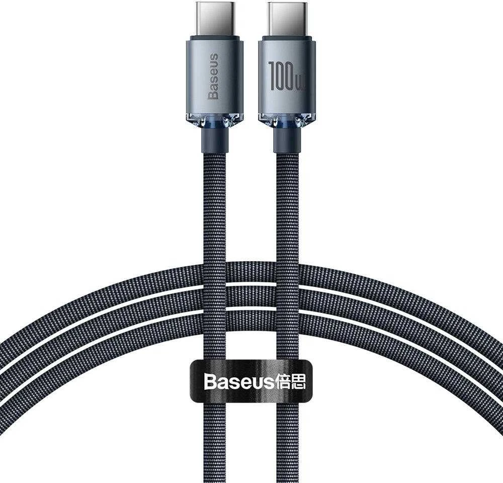 Baseus Crystal USB-C - USB-C laidas 100W 1.2m - Juodas