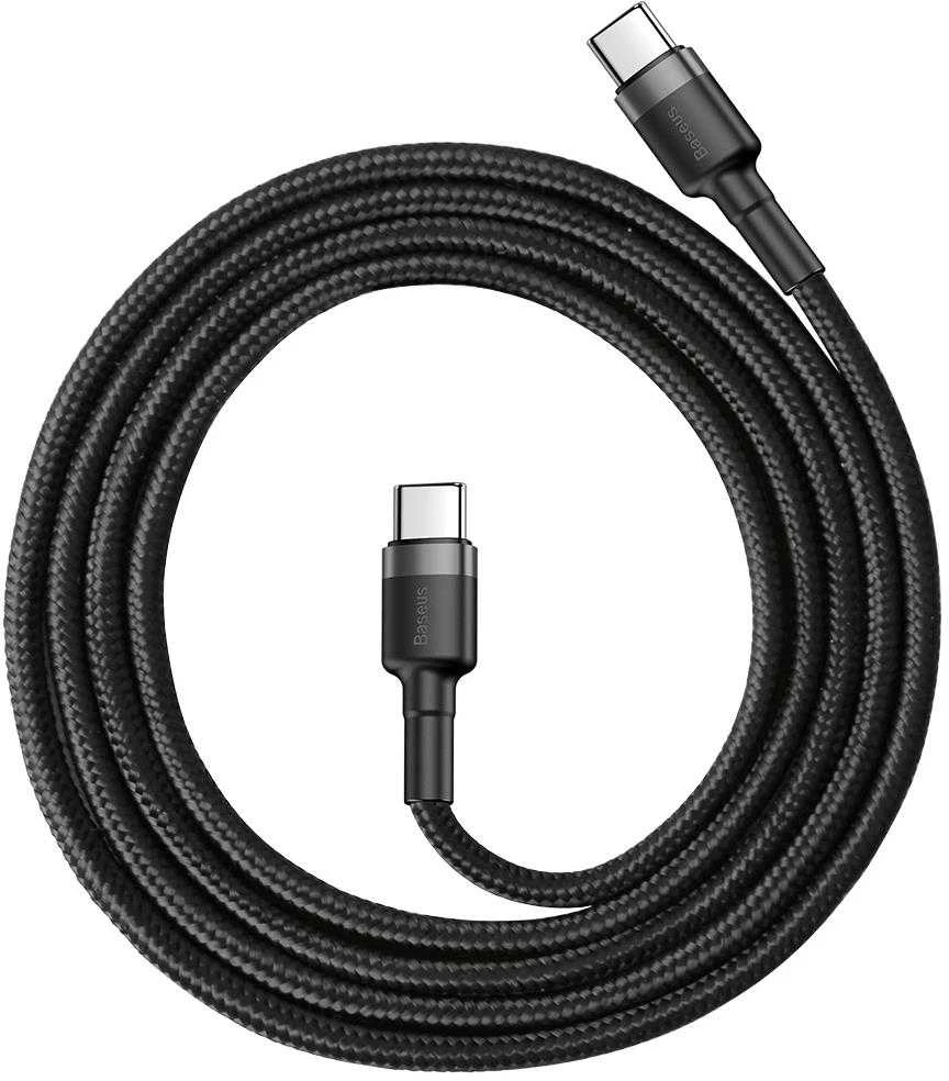 Baseus Cafule kabelis USB-C PD 2.0 QC 3.0 60W 1m - Juodas / Pilkas