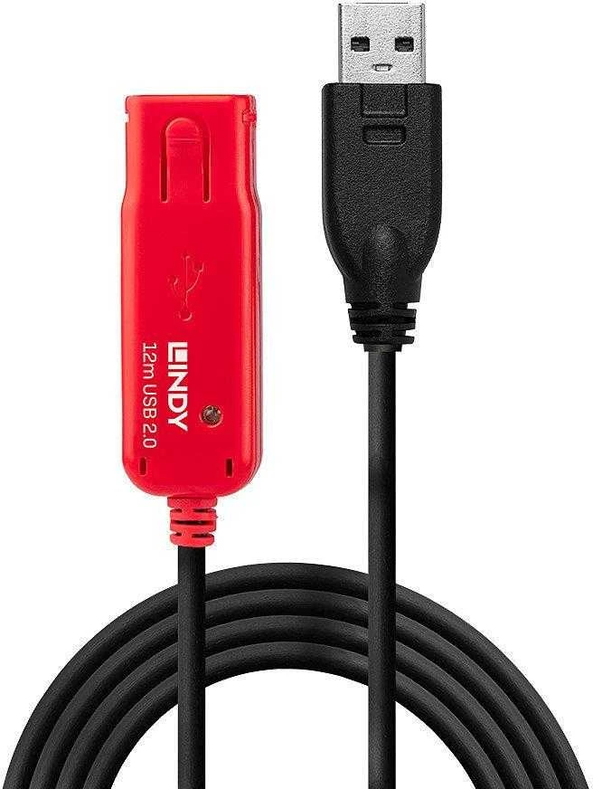 USB Prailginimo Laidas - LINDY USB 2.0 Aktyvus Prailginimo Laidas Pro Extend Type M/F, 8 m, Juodas