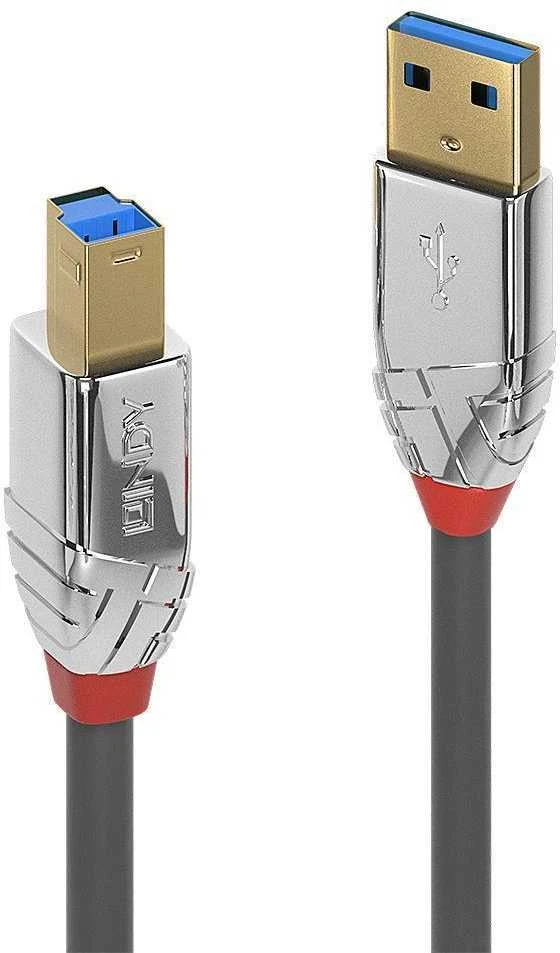 USB Kabelis - LINDY Anthra Line USB 3.2 Tipo A į B Laidas, M/M, 5Gbps, 0.5 m, Juodas