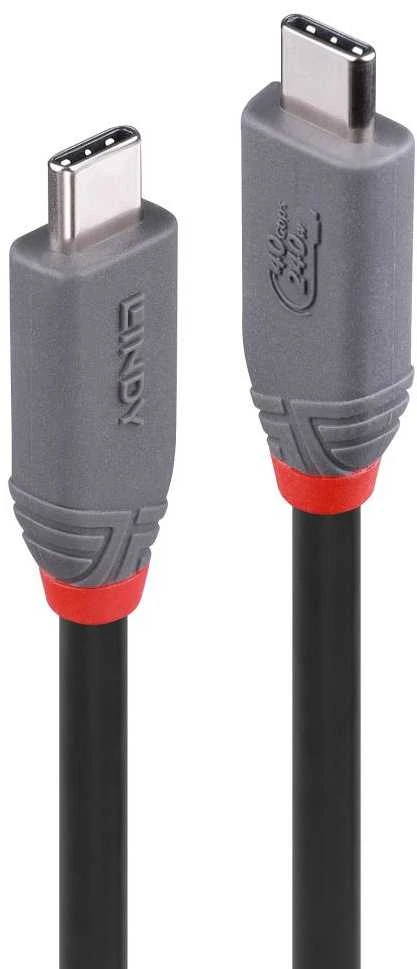 USB Kabelis - LINDY USB4 Type C Laidas, M/M, 40Gbps, 240W PD, 2 m, Juodas