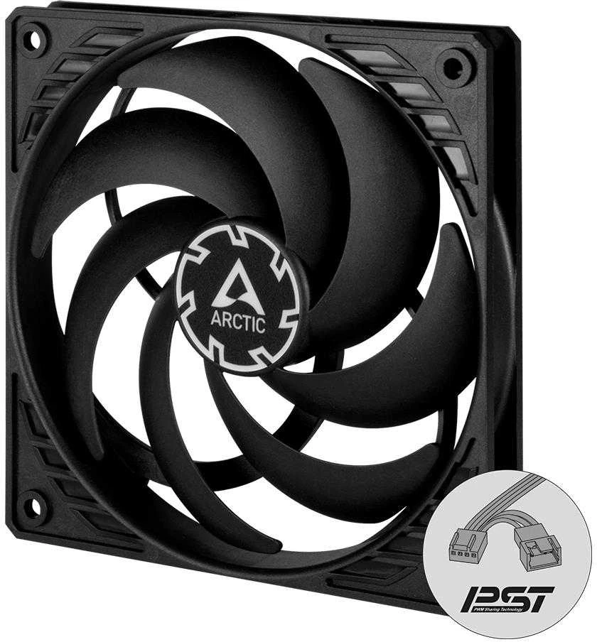 ARCTIC P12 SLIM PWM PST korpuso ventiliatorius, 4-pin, 120mm, siauras, juodas