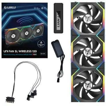 Lian Li UNI FAN SL Wireless 120 ventiliatorių rinkinys su priedais