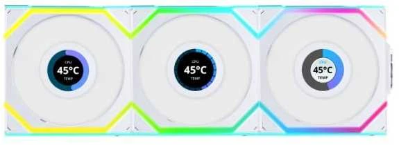 Lian Li UNI FAN SL su LCD ekranais