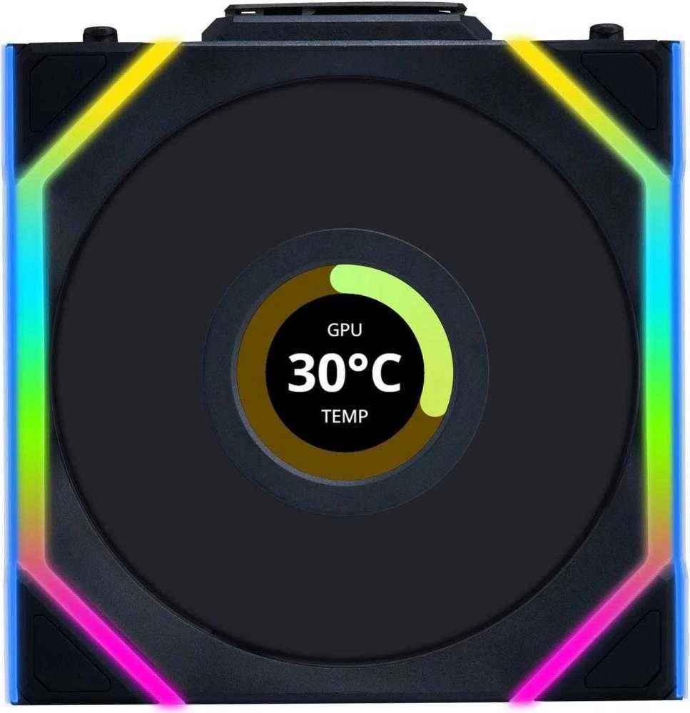 Lian Li UNI FAN LCD ventiliatorius su GPU temperatūros ekranu