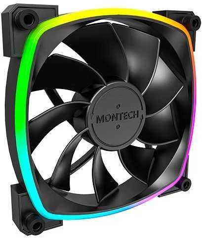 Montech RX120 PWM ARGB Reverse korpuso ventiliatorius – 120mm, juodos spalvos