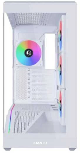Lian Li Vector V100 PC-kompiuterio korpusas, Midi-Tower, ATX, RGB, Tempered Glass – baltos spalvos