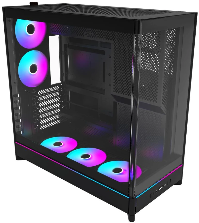 Montech HS02 PRO PC-kompiuterio korpusas, Midi-Tower, ATX, Tempered Glass, ARGB – juodos spalvos