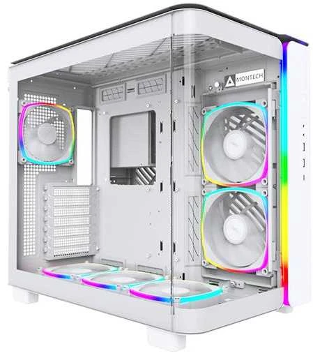 „Montech KING 95 PRO Midi-Tower“, grūdinto stiklo, ARGB – baltos spalvos