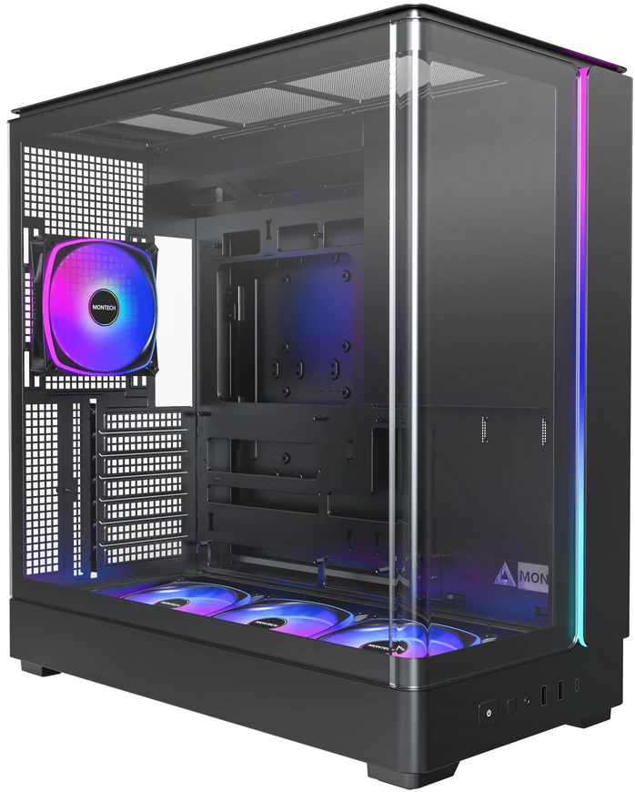 „Montech KING 45 PRO“ kompiuterio korpusas, vidutinio dydžio bokštas, ATX, grūdintas stiklas, RGB ir juodas