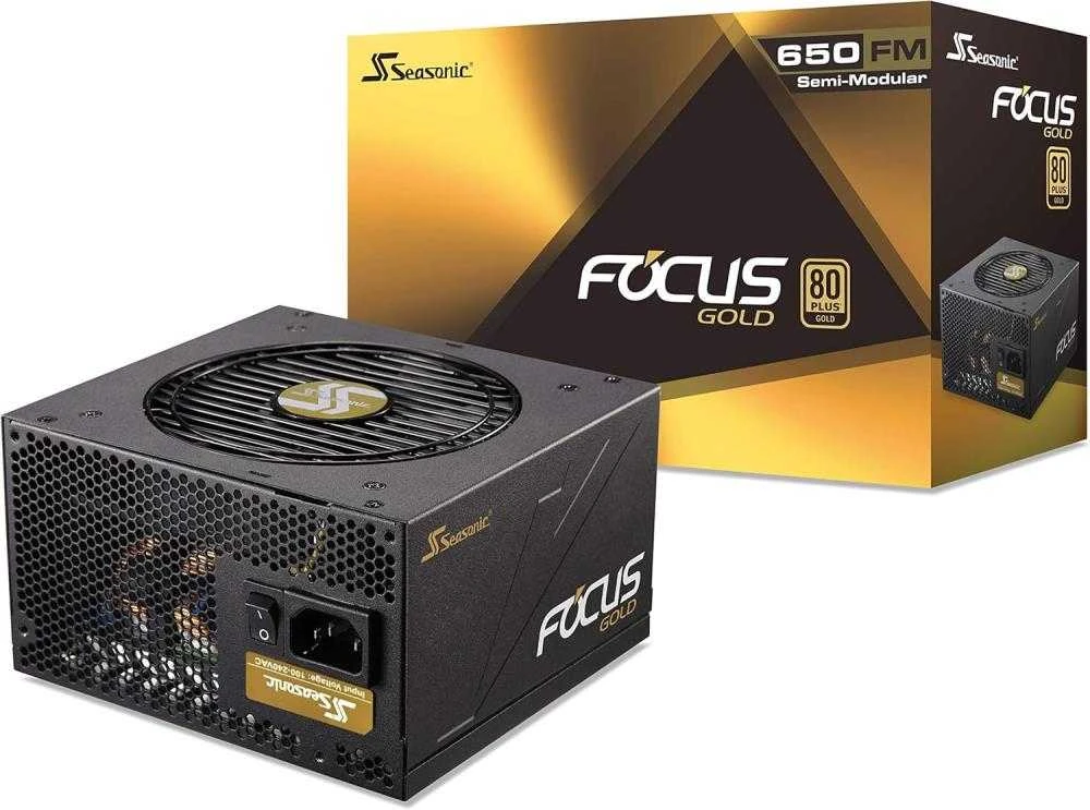 „Seasonic G12 GM 80 PLUS Gold“ maitinimo šaltinis, pusiau modulinis – 650 vatų, juodas