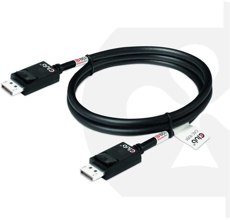 Club 3D Club3D Kabelis DisplayPort 2.1 na DisplayPort 2.1 4K120Hz/8K60Hz HDR (M/M), 1.2m, juoda