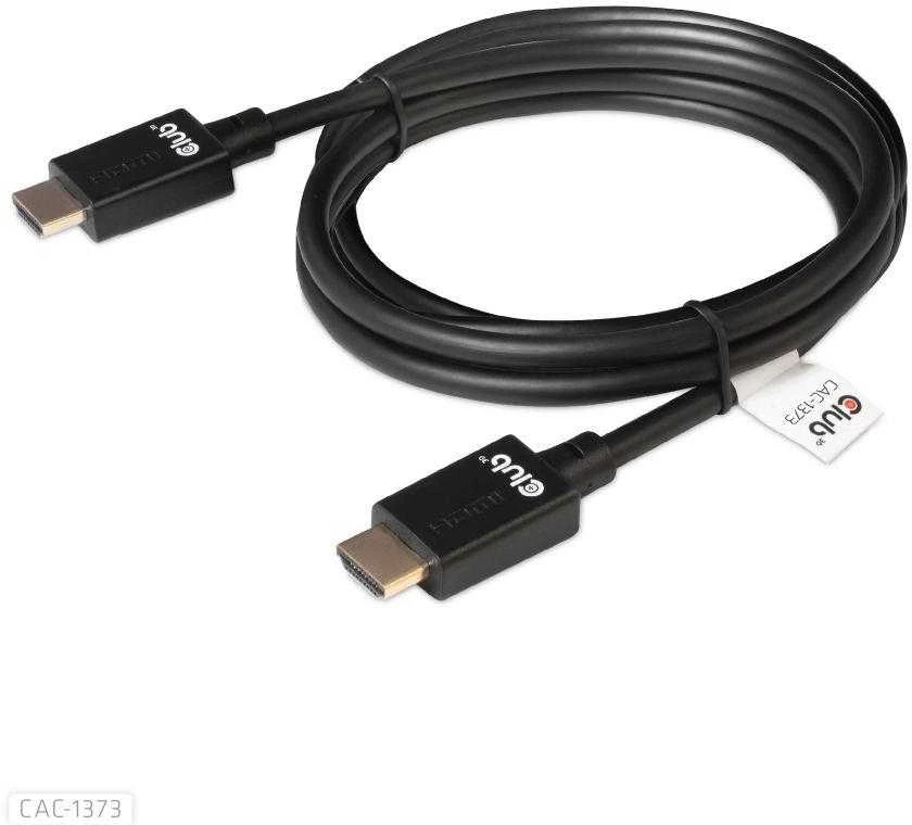 Club 3D Club3D CAC-1373 itin didelės spartos HDMI kabelis 10K 120Hz 48Gbps HDMI 2.1 Vyriškas ir Vyriškas 3 m, padengtas juodu auksu