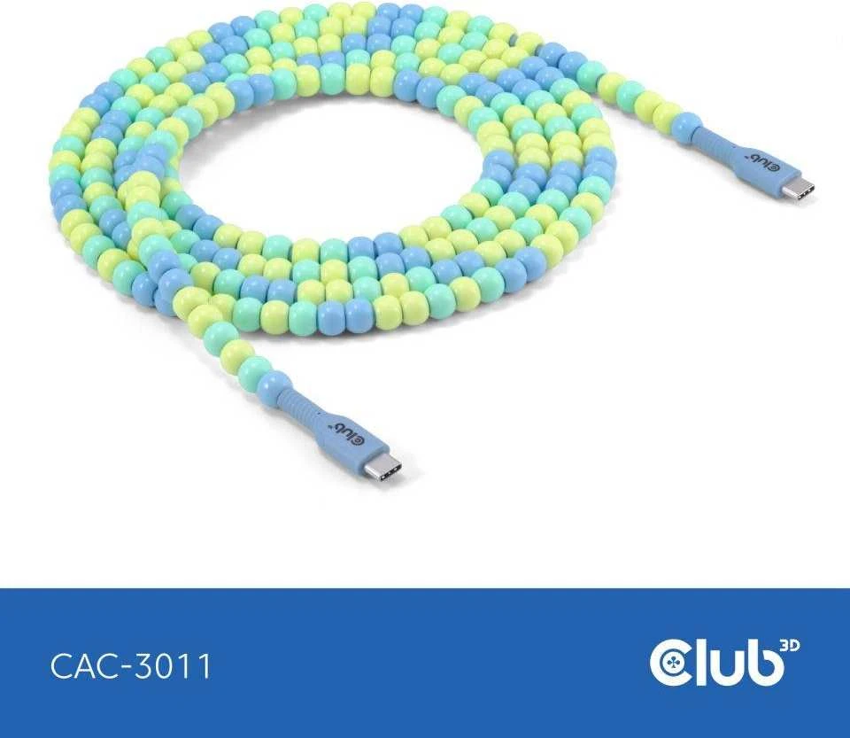 Kabelis USB Club 3D USB-C - USB-C 2 m daugiaspalvis (CAC-3011)