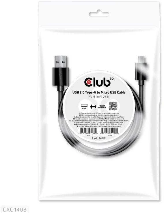 Club 3D CLUB3D USB 3.2 Gen1 A tipo iki mikro USB laidas M/M 1m /3,28ft