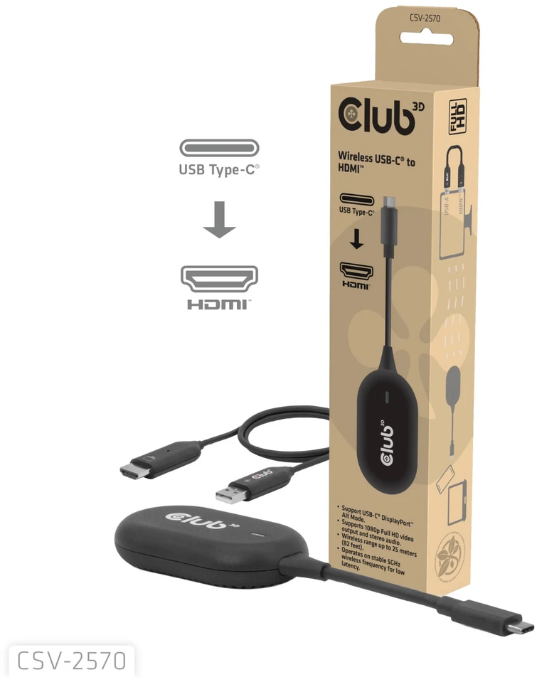 Club 3D Adapteris AV CLUB3D CSV-2570 koncentratorius USB Type-C