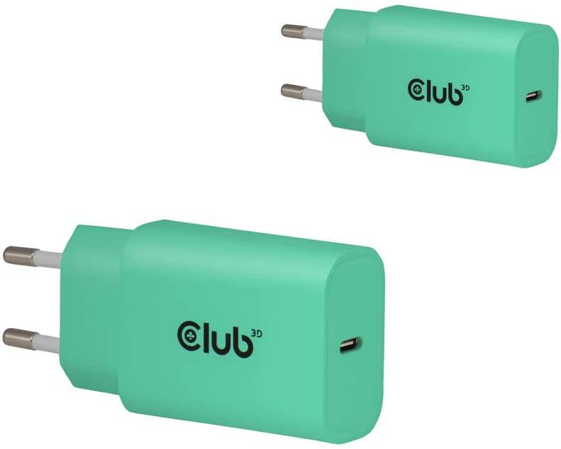 Įkroviklis Club 3D Club3D Lifestyle kroviklis USB-C 30Watt 2 vnt. žalia retail