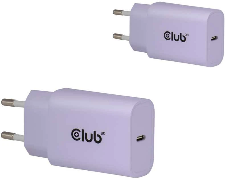 Įkroviklis Club 3D Club3D Lifestyle Ladegerät USB-C 30Watt, 2Stk lila retail