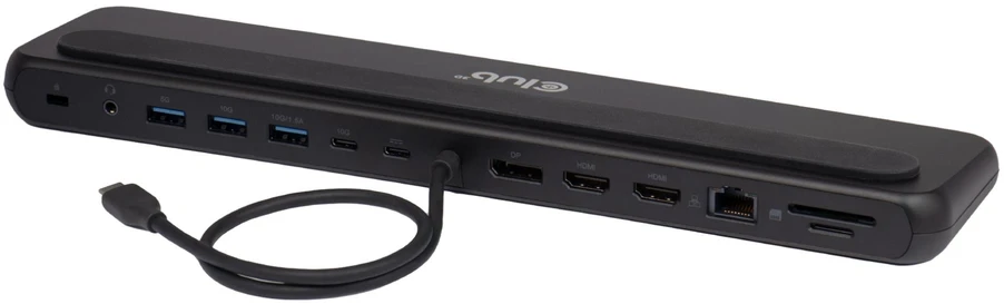 „Club 3D“ „Club3D“ USB-C prijungimo stotelė 12v1, 2xHDMI, 1xDP, 2xUSB-C, 3xUSB, 1xRJ45, 1x3,5 mm, juoda