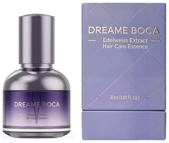 Dreame Boca Edelweiss Extract Hair Care Essence Atkuriamoji plaukų esencija su alpinėmis liūtpėdėmis, 30 ml aprašymas - Prekės nuotrauka