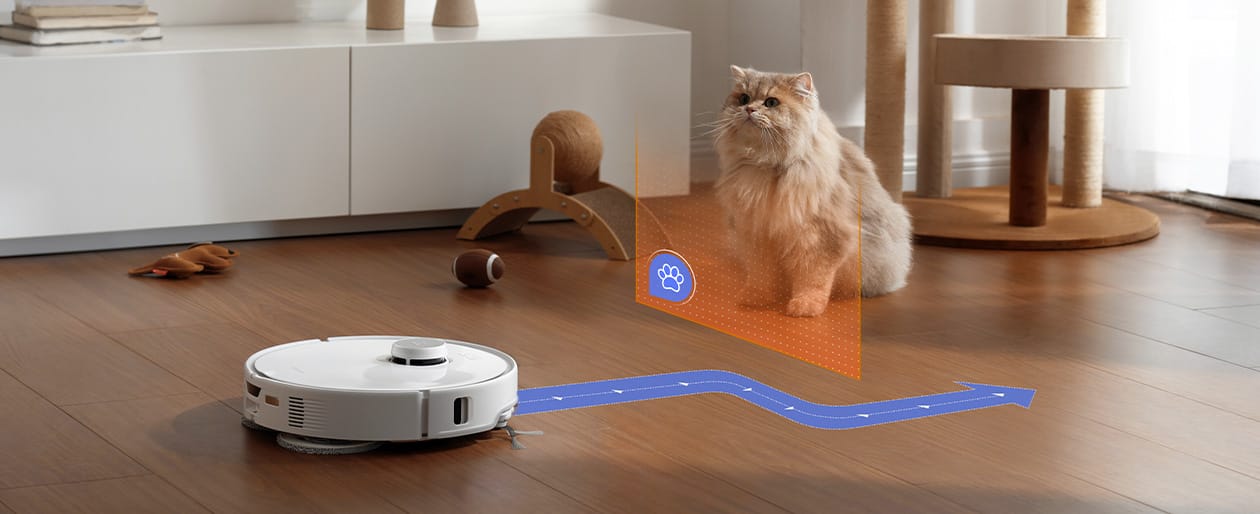 Dulkių siurblys - robotas Roborock Qrevo Curv, Baltas aprašymas - Prekės nuotrauka