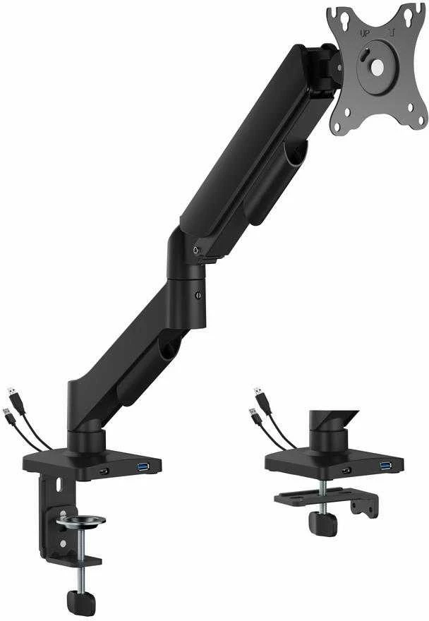 Gembird Stalinis laikiklis vienam monitoriui su USB jungtimis (reguliuojamas), nuo 17 iki 32 colių, keliamoji galia iki 9kg
