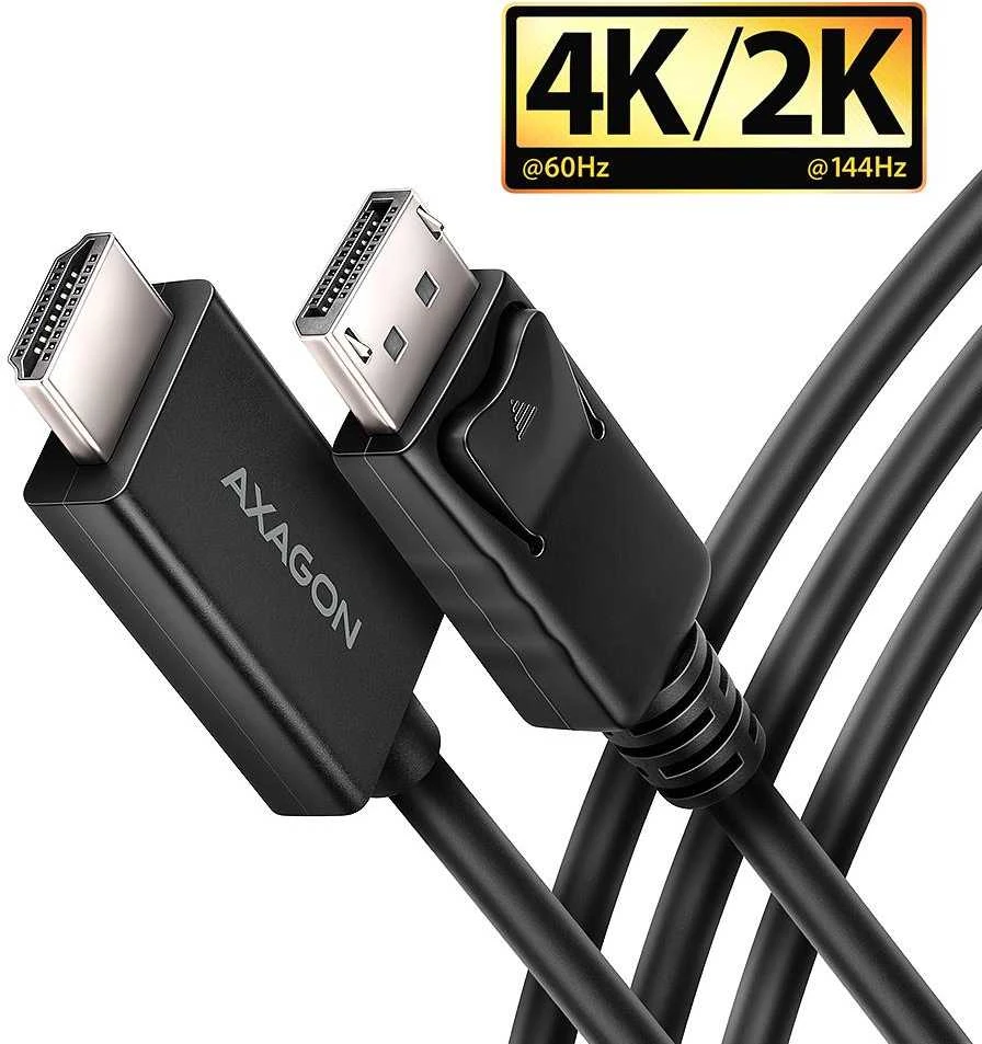 AXAGON RVD-HI20C2 DisplayPort - HDMI 2.0 kabelis 1.8m 4K/60Hz