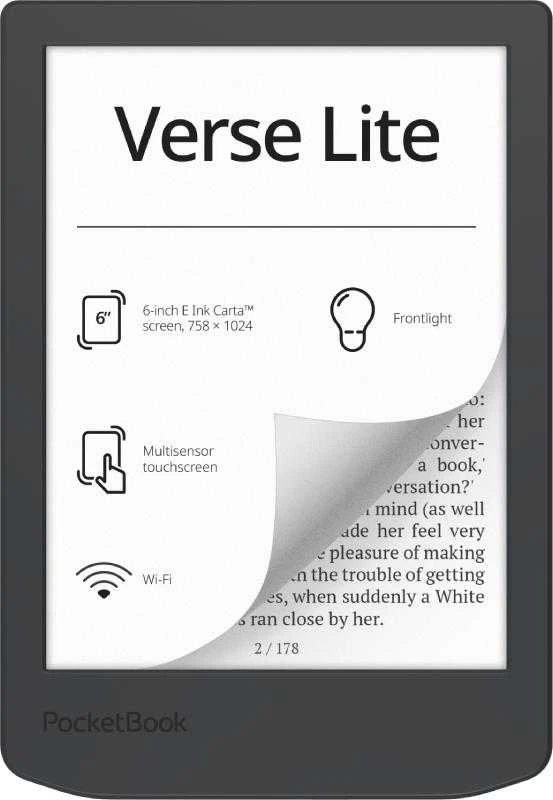 Elektroninė skaityklė PocketBook Verse Lite 6" 8G Wi-Fi Midnight Grey (PB619-T-WW)