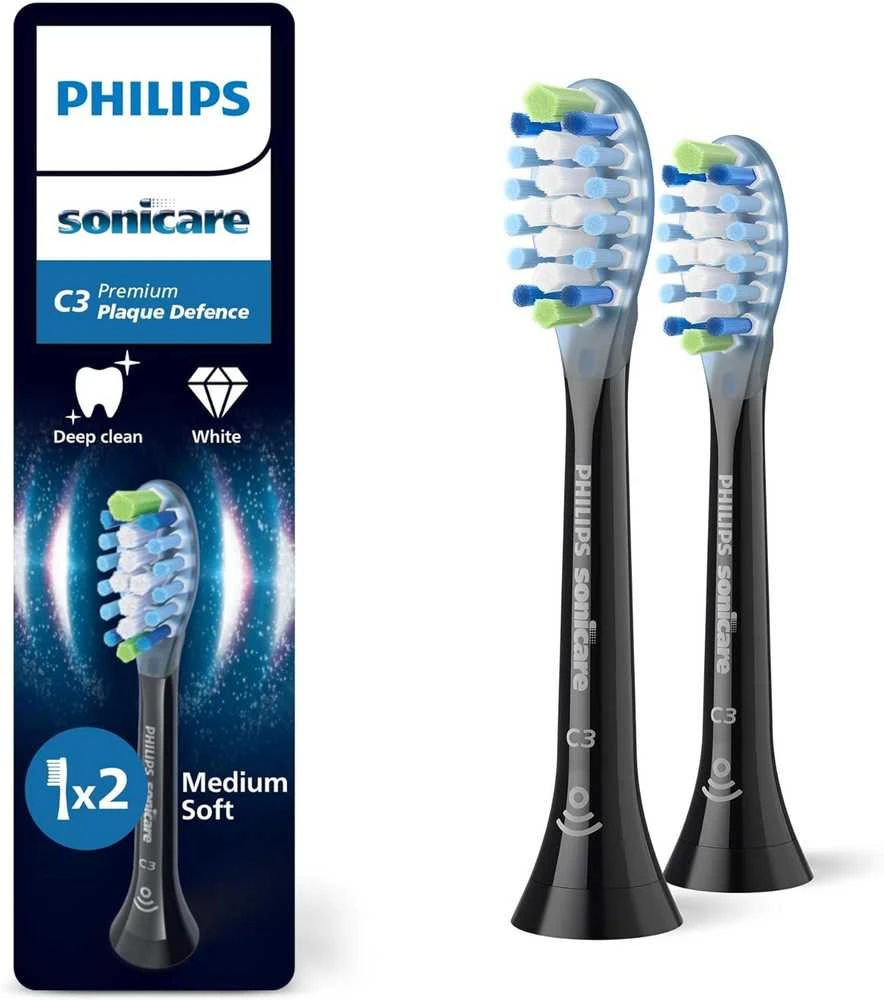 2 dalių šepetėlių galvučių pakuotė Philips Sonicare Premium Plaque Defence HX9042/88
